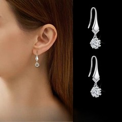 925 Silver Plated Women’s Elegant Zircon Pendant Earrings Fashion Jewelry Gift