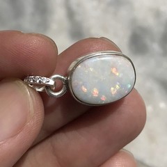 Natural Australian Multi Opal 925 Solid Sterling Silver Pendant Stone Size 17×13