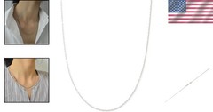 2MM Stainless Steel Cable Chain Necklace Thin Silver Men Women 16-30 Inch Dur…