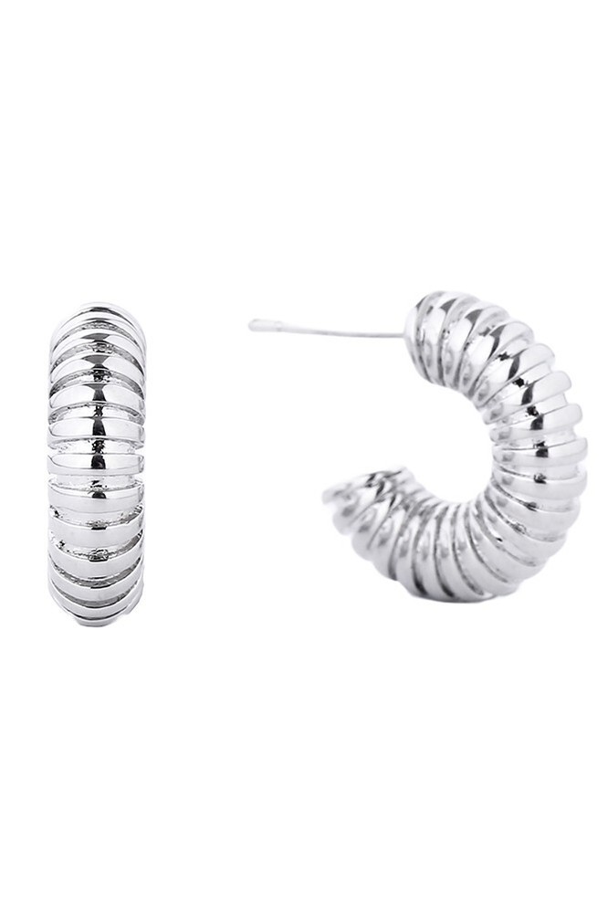 Do Everything in Love 14K Gold/White Gold Dipped Post Earrings KOREA 1cm