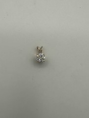 14K Yellow Gold Charm Fine Jewelry Clear Round Stone Pendant