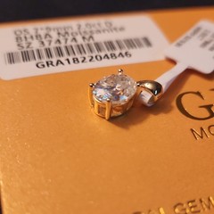 925 Sterling Silver Oval Moissanite Charm Pendant 2.0ct 7x9mm Hallmarked