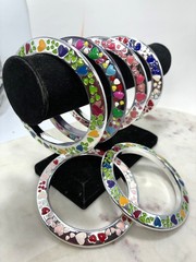 Bulk Lot Assorted Fashion Bangles Bracelets Mixed Colors Wooden Metal 30 pc