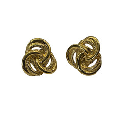 Trifari Gold Tone Knot Stud Earrings Womens Butterfly Back Classic Jewelry