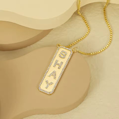 Custom Name Zirconia Letters Diamond Pendant Necklace Box Chain Jewelry Women