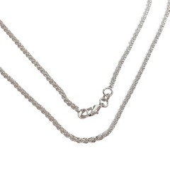 Copper electroplated 925 silver 2MM water wave necklace 40-60CM