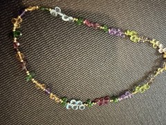 semi precious stoned gold plated 16″ necklace STUNNING!
