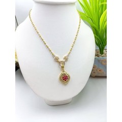 22K 23K 24K Thai Yellow Gold Plated Necklace Pendant Women Girl Jewelry 20 in