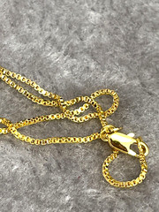 SHARP!! STAMPED 18K GOLD FILLED 1.6mm BOX CHAIN 20″ LONG FITS PENDANT NECKLACE
