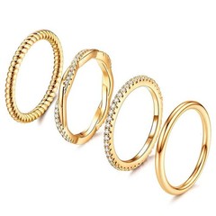 Fashion Stacking Ring Set, Handmade Band Ring Gold/ Silver Ring Size 6,7,8,9,10