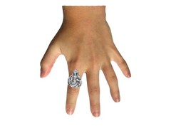 R62 Jesus Pewter Ladies Ring Adjustable Handmade in Sheffield