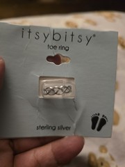 itsybitsy Sterling Silver Band Toe Ring, Silver Color, No Stone, Sterling
