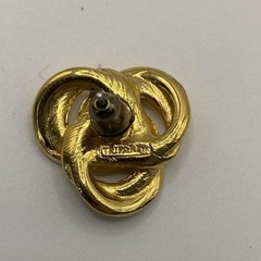 Trifari Gold Tone Knot Stud Earrings Womens Butterfly Back Classic Jewelry