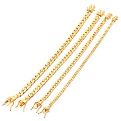 Miami Cuban Link Bracelet Men’s Gold Plated 12 /9/ 8/ 6/ 5 mm Safety Lock BR500