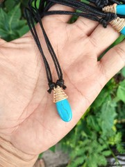 10 Handmade Water Drop Artificial Turquoise Black Cotton Necklaces Wholesale B
