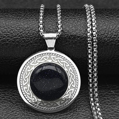 Witch Celtic Knot Necklace Natural Stone Stainless Steel Protection Pendant Gift