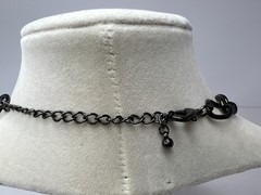 Statement Necklace Rhinestones on Flowers & Butterfly Gunmetal Hardware Crystals
