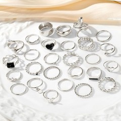 27x Women Silver Knuckle Rings Set Stackable Midi Thumb Rings Twist Hollow Rings