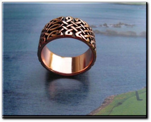 Solid Copper Celtic Ring CTR675 – 3/8 inch wide. Available in Sizes 5 to 15.