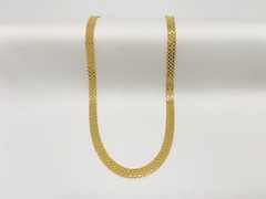 Solid 18K Yellow Gold Vintage Multi Layer Wide Necklace Chain 8mm 24in men/women