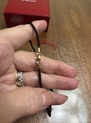 Baccarat Blossom Iris Pendant Gold Crystal Flower Black Cord Choker With Box