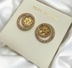 Gold Jewelry Set – Tory Burch Circle Pave Necklace and Earrings