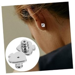 Set of 4 Secure Earring Backs Studs Heart Shaped Locking Clutch Earring Plugs
