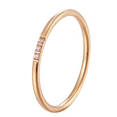 Stainless Steel Thin CZ Band Women 1mm Geometric Prong Classic Wedding Jewelry