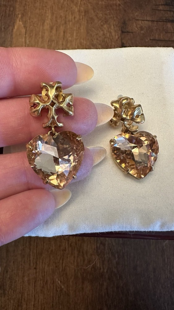 tory burch dangle earrings authentic gold