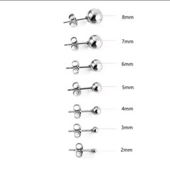S925 Sterling Silver Round Ball Stud Earrings