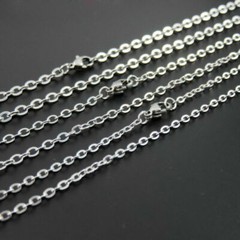 1.5-3.2mm 16″-32″ Wholesale In Bulk Stainless Steel Silver Oval Chain Necklace