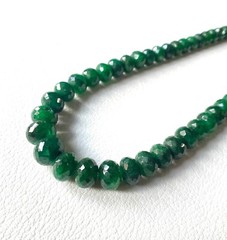 AAA-Natural Emerald Faceted Rondelle shape Beads, High Quality Emerald Beads