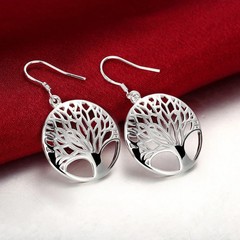 Hot!Wholesale 925Sterling Solid Silver Tree of Life Pendant Necklace Jewelry