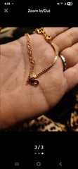 Gold Tone Flower Charm Chain Bracelet with Red & Blue Stones 2 available