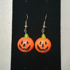 Source Unknown Orange Pumpkin Earrings