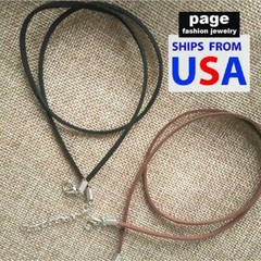 Suede Leather 18″ 3mm Necklace Cord For Your Pendant Black/Brown / Lobster Clasp