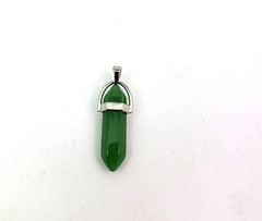 Unbranded Green Hexagonal Pointed Stone Pendant