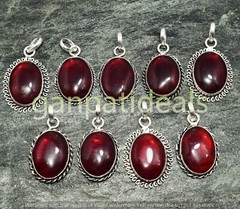 Garnet Gemstone Pendant 925 Silver Plated Wholesale Lot Handmade Pendant