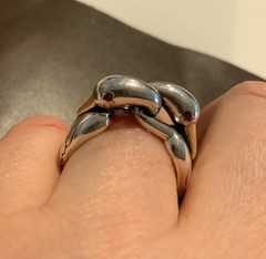 Silver Swan Ring Bird Love Boho VTG CZ Size 7 Artisanal Museum Art Animal Y2K