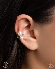 Elegant Emblem White Earring Cuff