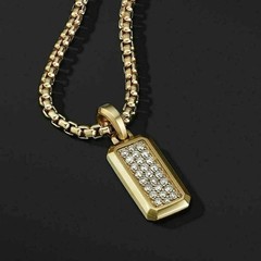 2Ct Round Cut Simulated Diamond Unisex Stunning Pendant 14K Yellow Gold Plated