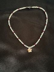 Multicolor Crystal Flower Necklace Charm Pendant Lobster Clasp 18 in