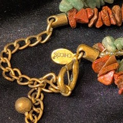 Chico’s Multicolor Beaded Layered Boho Necklace Adjustable Signed Lobster
