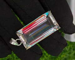 Natural Certified 55 Ct Mystic Silver Solid Pendant 925 Emerald Loose Gemstone