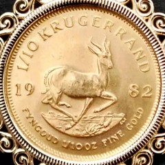 Krugerrand Coin Custom Women/Men’ Pendant With Free Chain 14k Yellow Gold Plated