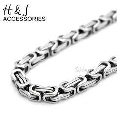 7″-11″MEN 316L Stainless Steel WIDE 9mm Silver Byzantine Box Link Chain Bracelet