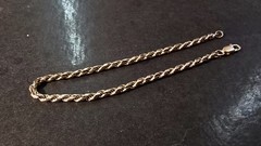 14K Solid Gold Rope Chain Bracelet 8.5″ 9.4g Lobster Clasp