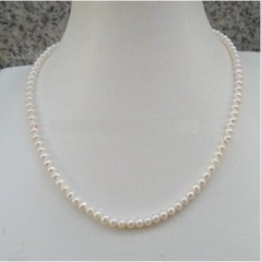 16-36in AAA 5-6mm Genuine Natural Japanese Akoya White Round Pearl Necklace 14k