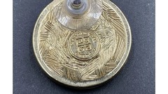 Vintage Givenchy Greek Key Interlocking G Logo Gold Tone Button Earrings 90s Y2k
