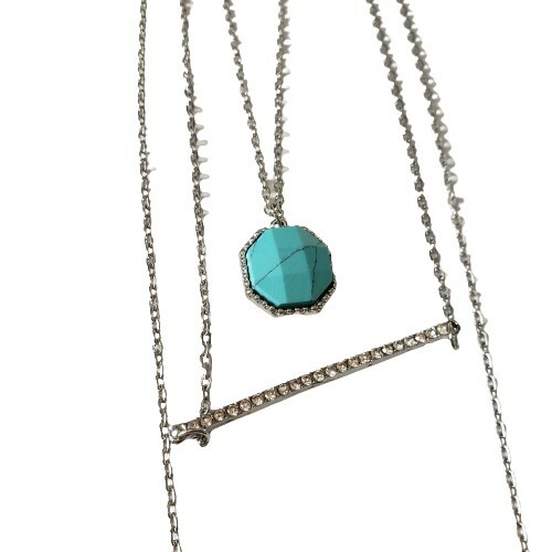 APT.9 woman Necklaces genuine semi-precious,silver, set of three